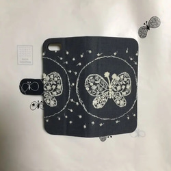 iPhone8/iPhone7/iPhoneSE2手帳型スマホカバー ミナペルホネ forest wing 3枚目の画像