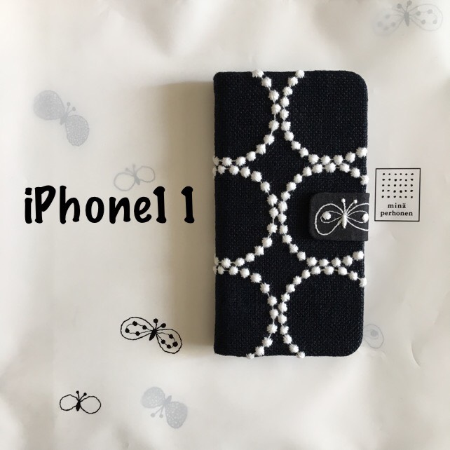 【iphoneSE3】タンバリン ネイビー 手帳型スマホケース ミナペルホネン iphoneSE3】タンバリン ネイビー 手帳型スマホケース ミナ