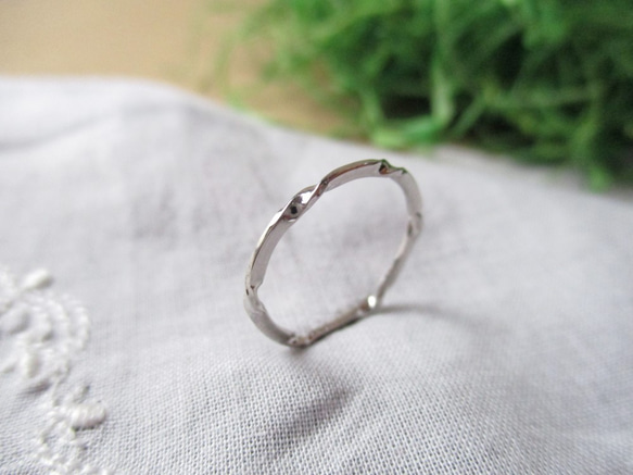華奢リングプラチナ９００　部分ツイスト 3枚目の画像