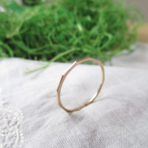 世界一細いリング k18多面カット 指輪・リング シルバースミス 通販