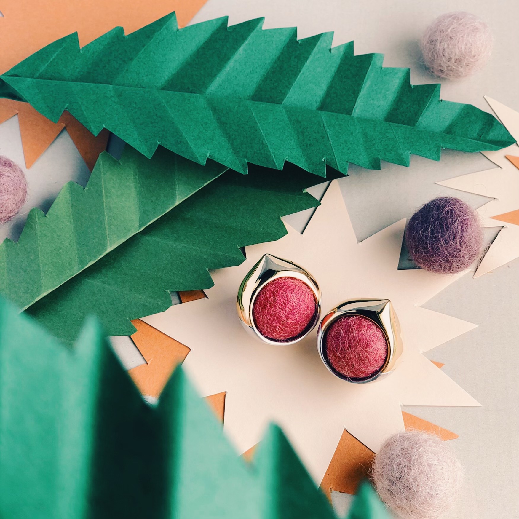 【福袋】ふたりで!そっ栗ング【スターリングシルバー製/K18仕上げ/ぽってりシルエット】