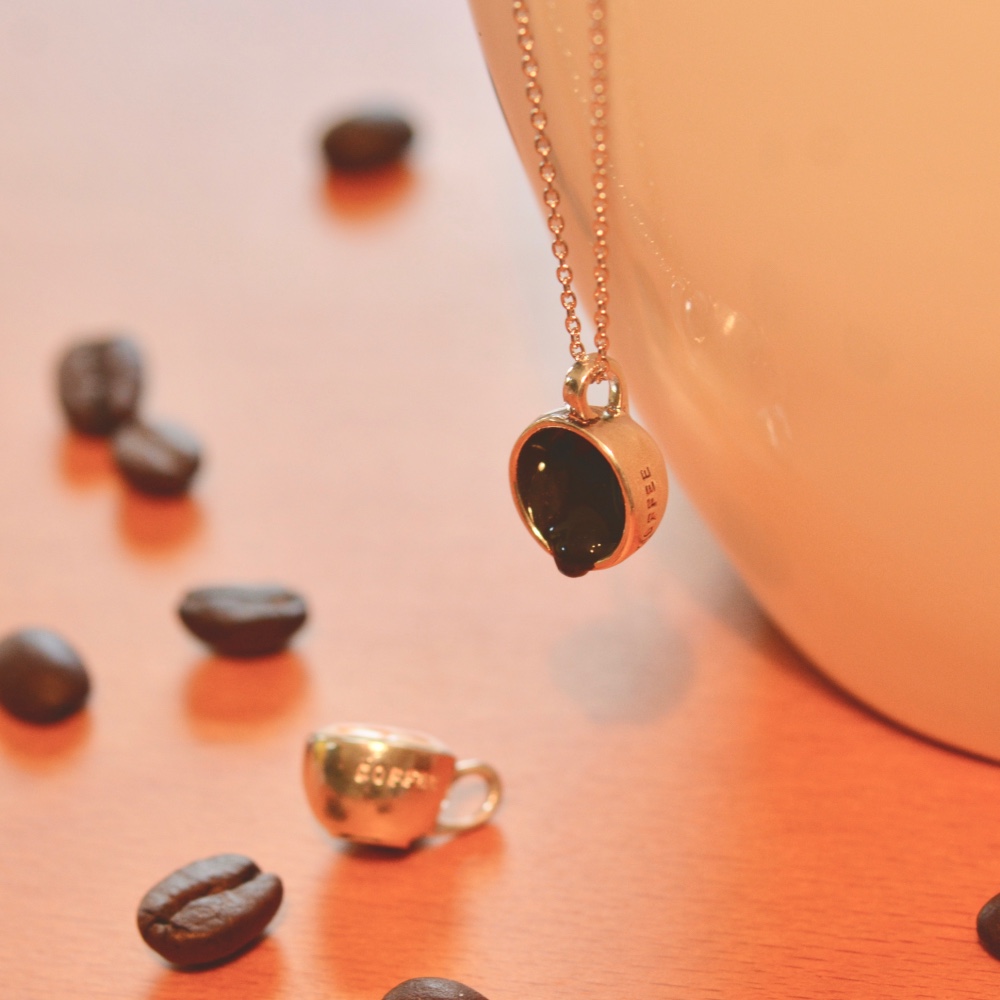 【男性にも人気】ドリップコーヒー•ネックレス【スターリングシルバー製/カップ型】