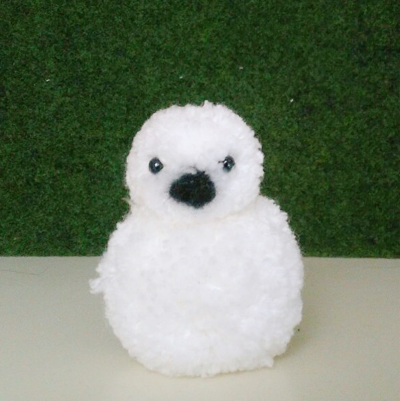 シマエナガ 1羽 ポンポン ダルマ毛糸 シマエナガ 1羽 ポンポン ダルマ毛糸