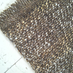 草木染め手紡ぎ糸の手織りテーブルマット 5枚目の画像