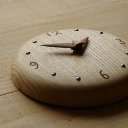 クリの木のまる時計・16ｃｍ 2枚目の画像