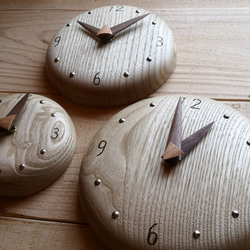 栗の木のまる時計・18ｃｍ・木製針タイプ 3枚目の画像