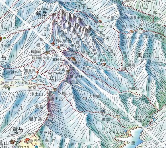 北アルプスに行きたくなる地図 3枚目の画像