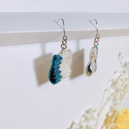 Ungrid チュニックと手作りピアス おばあちゃんが作った布チューリップのピアスとリング♡ ピアス