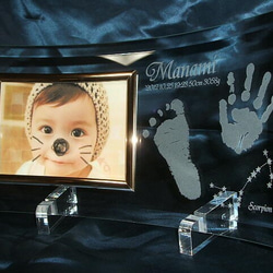 赤ちゃんの手形（足形）＆星座のエッチングフォトフレーム 2枚目の画像