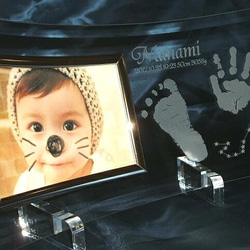 ＜３個セット・送料無料＞赤ちゃんの手形（足形）＆星座のエッチングフォトフレーム 1枚目の画像