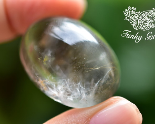 希少☆蜘蛛の巣☆スモーキールチル入りガーデンクォーツ gar194 天然石