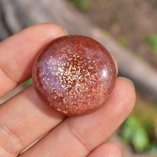 朱赤の太陽☆キラキラ☆サンストーン sun018 天然石 Funky garuda