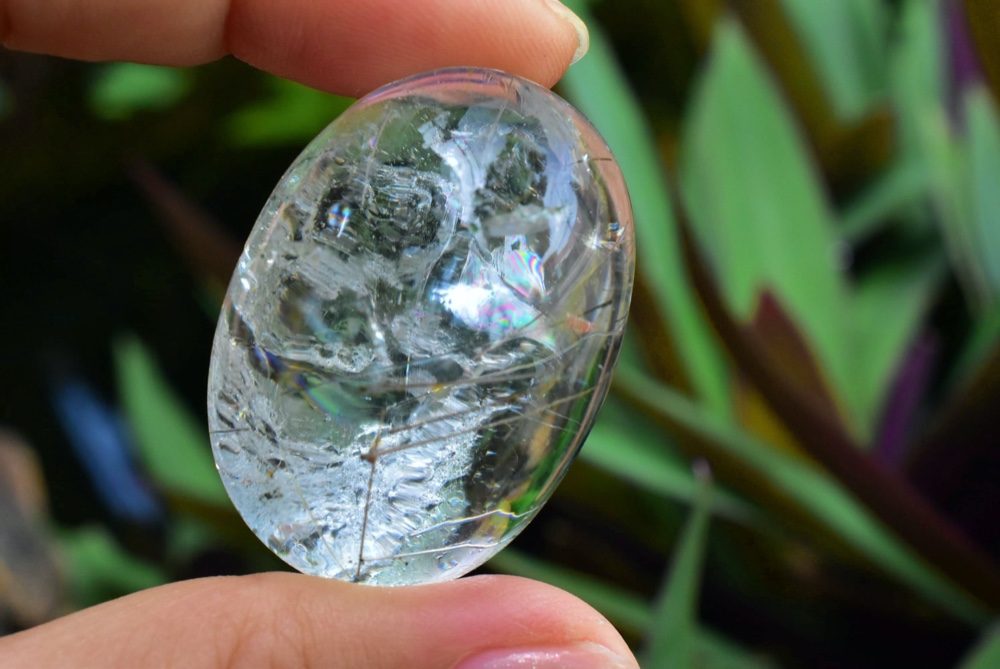 虹入り★ルチルとクラックインクォーツ ルース gar250