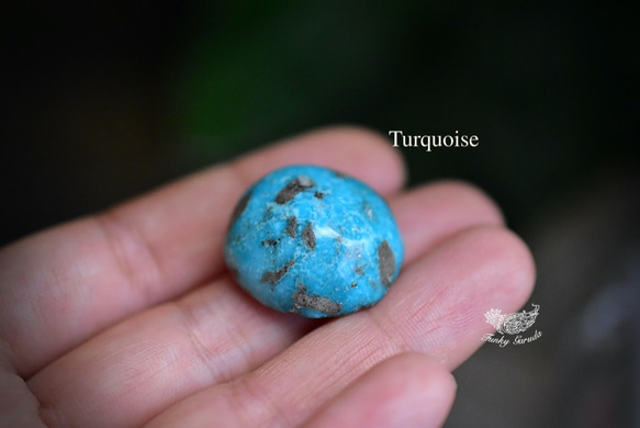 青の温もり☆パイライト入り☆ターコイズ ルース tur022 天然石 Funky