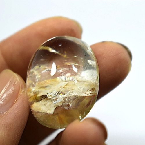 虹入り☆クォーツインクォーツ ルースqut006 天然石 Funky garuda