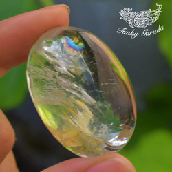 天然石✨ガーデン✨虹 キラキラ 虹入り☆天然カラー☆ホワイトガーデンクォーツ ルースgar125