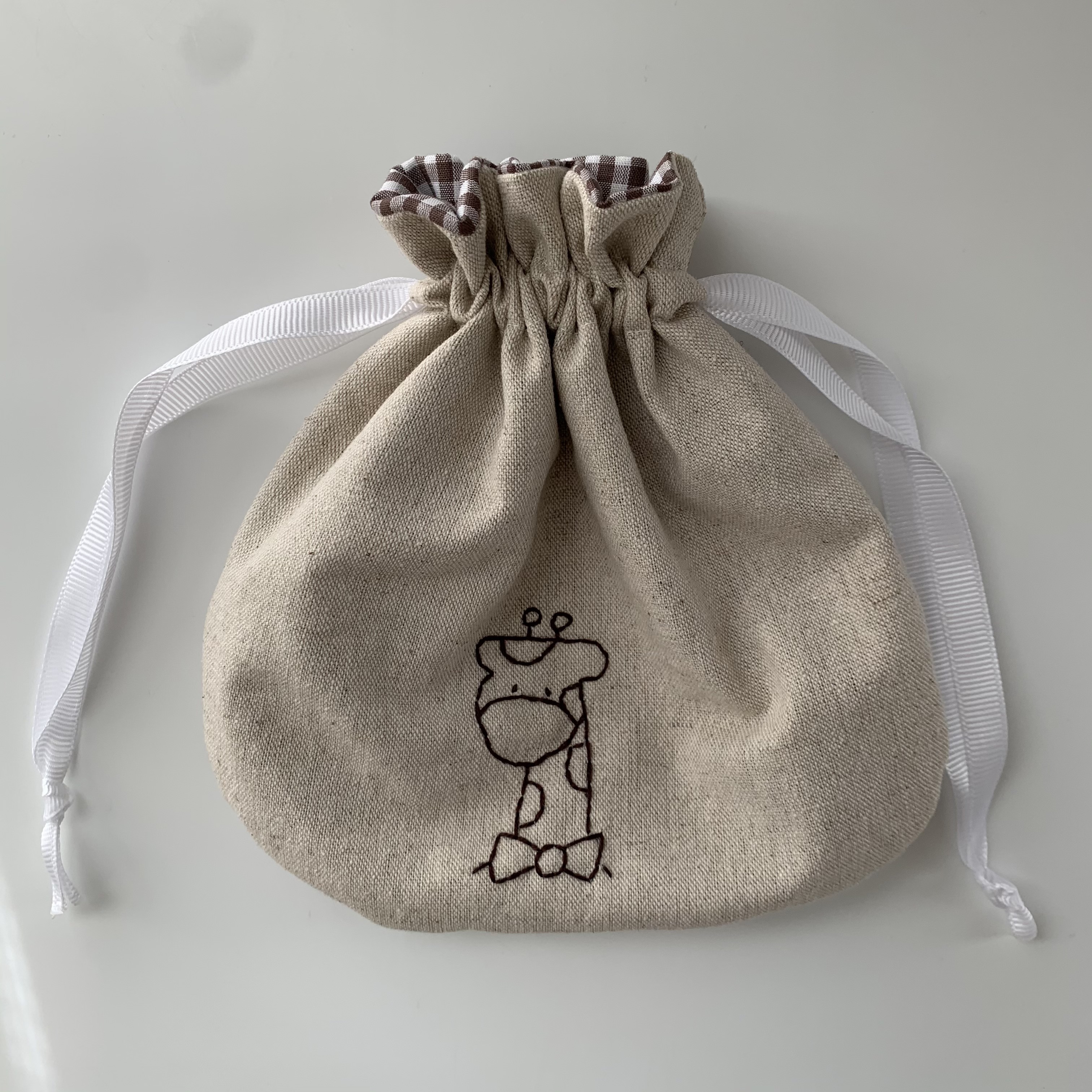 高級品市場 再販】シンプル刺繍の巾着ポーチ 巾着袋 mint jam29 通販 財布・ケース・小物入れ