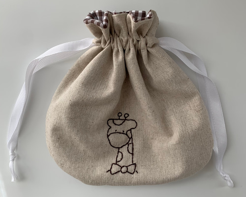 Mizuki モンクレール　巾着　ポーチ 再販】シンプル刺繍の巾着ポーチ 巾着袋 mint jam29 通販