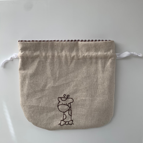 再販】シンプル刺繍の巾着ポーチ 巾着袋 mint jam29 通販