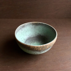 《グリーン器》煎茶椀・小鉢　Φ8.8cm（トルコ／銅釉）[G-05] 2枚目の画像