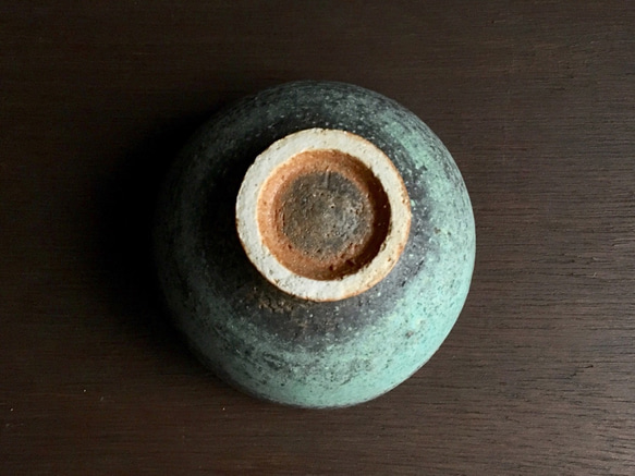 《グリーン器》煎茶椀・小鉢　Φ8.8cm（トルコ／銅釉）[G-05] 3枚目の画像
