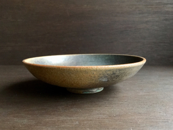 《グリーン器》鉢皿　Φ12.8cm（トルコ／銅釉）[G-07] 2枚目の画像