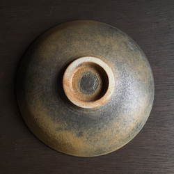 《グリーン器》鉢皿　Φ12.8cm（トルコ／銅釉）[G-07] 3枚目の画像