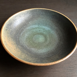 《グリーン器》鉢皿　Φ12.8cm（トルコ／銅釉）[G-07] 4枚目の画像