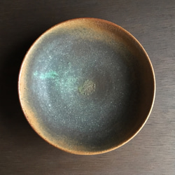 《グリーン器》鉢皿　Φ14.4cm（トルコ／銅釉）[G-10] 1枚目の画像