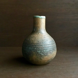 《グリーン花瓶》花器・一輪挿し（トルコ／銅釉）[G-01] 2枚目の画像