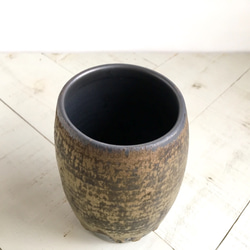 《黒金花瓶》花器（黒金釉）［K-03] 4枚目の画像