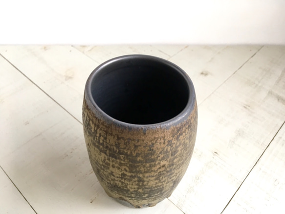 《黒金花瓶》花器（黒金釉）［K-03] 4枚目の画像