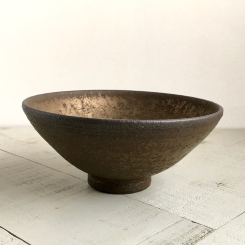黒金器》椀・鉢 Φ14.3cm（黒金釉）［K-08] お椀・ボウル・鉢