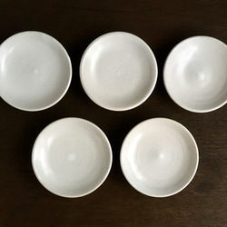《白マット器》豆皿・薬味皿　5枚セット（白マット釉）［W-01] 2枚目の画像