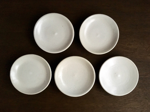 《白マット器》豆皿・薬味皿　5枚セット（白マット釉）［W-02] 2枚目の画像