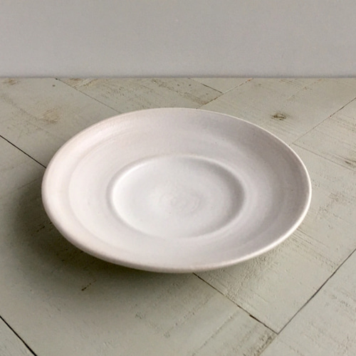 白マット器》リム・皿 Φ15.4cm（白マット釉／貫入）［W-15] 中皿