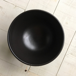 《ノワール器》ボウル・鉢・丼　Φ13.3cm（黒マット釉）［N-06] 4枚目の画像