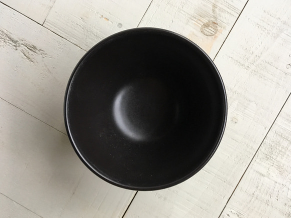 《ノワール器》ボウル・鉢・丼　Φ12.9cm（黒マット釉）［N-07] 4枚目の画像
