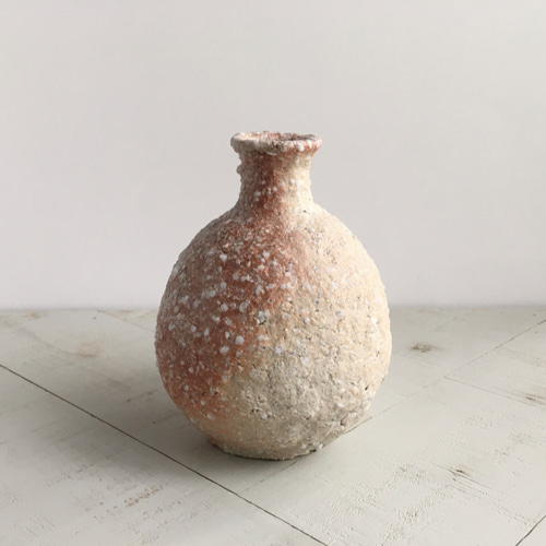 登窯・窖窯／焼締》一輪挿し・徳利（自然釉／緋色／信楽）［S-09