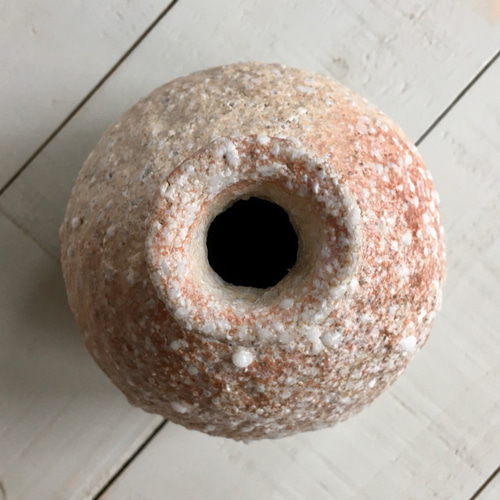 登窯・窖窯／焼締》一輪挿し・徳利（自然釉／緋色／信楽）［S-09