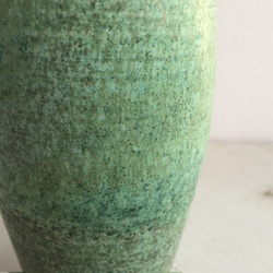 《グリーン花瓶》花器・花瓶（トルコ／銅釉）中サイズ[G-42] 6枚目の画像