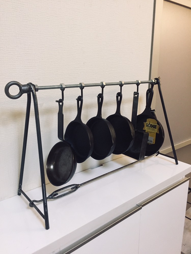 cream.70 フライパン吊り下げスタンド Sサイズ フライパンラック アイアンラック 9