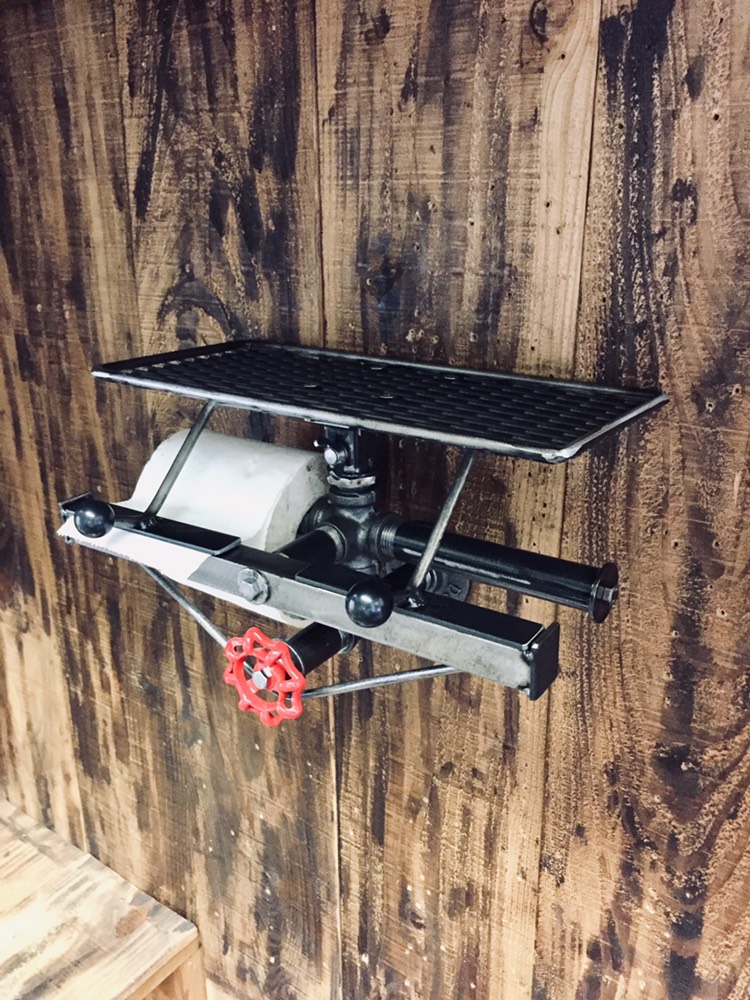 cream.70 ガス管 ペーパーホルダー ダブル アシストバーインダストリアル ブルックリン @