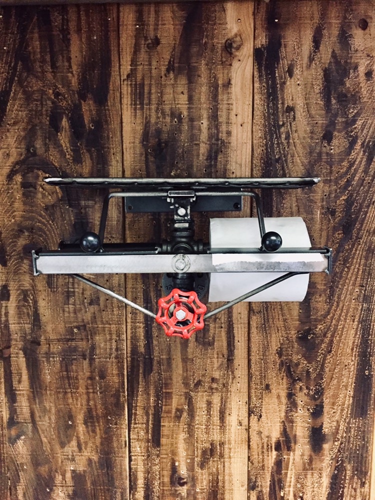 cream.70 ガス管 ペーパーホルダー ダブル アシストバーインダストリアル ブルックリン @