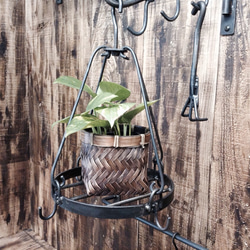 アイアンポットラック プランター スタンド フォーク型 アイアン 鉄 高さ 25cm 植木 鉢