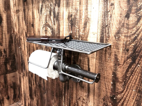 cream.70 ペーパーホルダー ガス管 インダストリアル ダブル押さえ