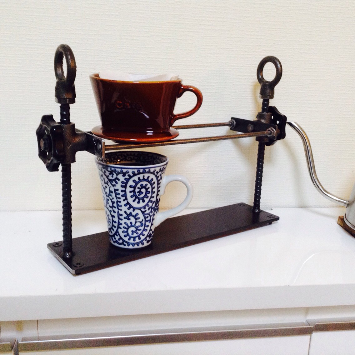 cream.70 ドリップスタンド ①黒 ガス管 アイアン 高さ調整可能 7