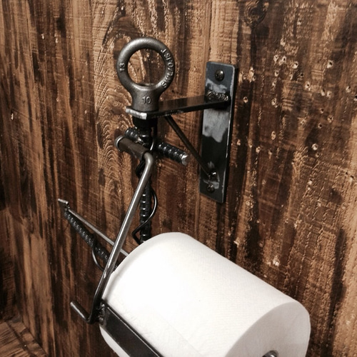 cream.70 錨型 ダブル ペーパーホルダー  アシストバー仕様！ cream.70 アイアン イカリ型 ダブルペーパーホルダー 6 バス