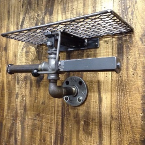 cream.70 ガス管ダブル ペーパーホルダー エンドボール付きアシスト