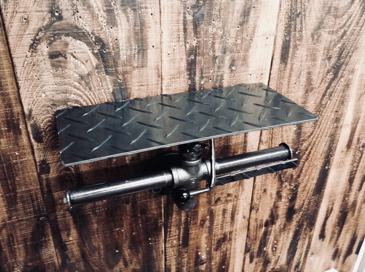 cream.70 ガス管 縞板 ペーパーホルダー アシストバー仕様！ cream.70 ガス管 立ち上がり手すり 介助バー ペーパーホルダー